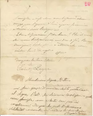 Lettera di Tanara alla moglie